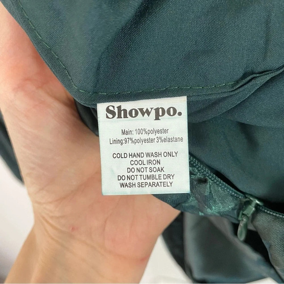 NWT Showpo RICHMOND JACQUARD FLORAL LONG SLEEVE RUCHED MINI DRESS GREEN SZ 4 - Picture 13 of 15